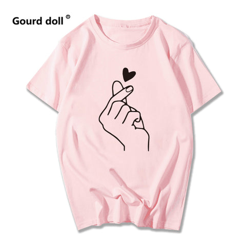 Image of Women's t-shirt Harajuku love t shirt women feminina ladies Than heart ulzzang graphic t shirts women 2019 summer femme clothes
