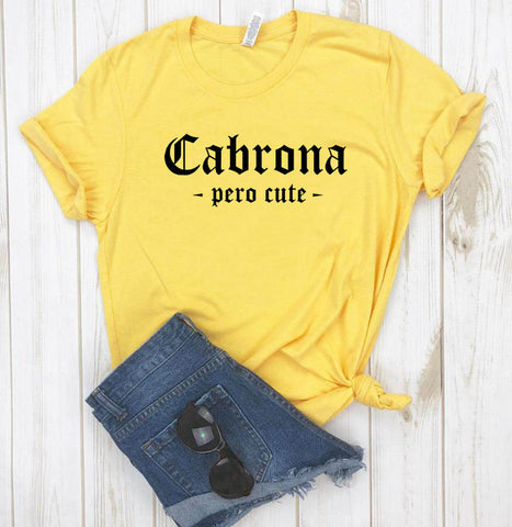 Image of Cabrona Pero Latina Print Women tshirt Cotton Casual Funny t shirt Gift For Lady Yong Girl Top Tee Drop Ship S-920