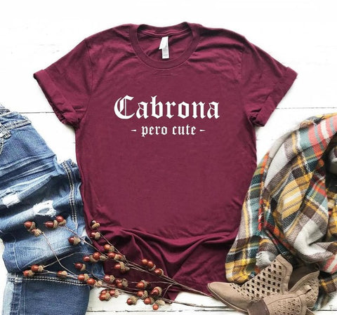 Image of Cabrona Pero Latina Print Women tshirt Cotton Casual Funny t shirt Gift For Lady Yong Girl Top Tee Drop Ship S-920