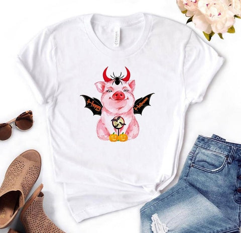 Image of leopard bandana pig bow sunflower floral Print Women tshirt Cotton Casual Funny t shirt Gift 90s Lady Yong Girl Drop Ship S-892