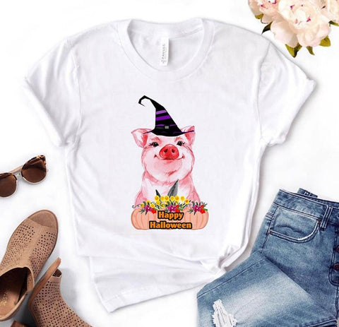 Image of leopard bandana pig bow sunflower floral Print Women tshirt Cotton Casual Funny t shirt Gift 90s Lady Yong Girl Drop Ship S-892