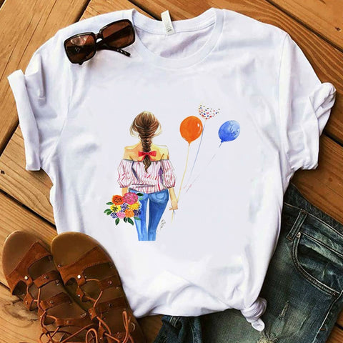 Image of Vogue Blink Women T Shirt Make Up Lipstick Seaside T Summer Lady Streetwear Luxury Bag T-shirts