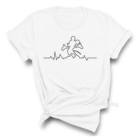 Image of T Shirt Women 2019 Plus Size Harajuku Tops Summer Tops Graphic Tees Women Mickey Mouse Heartbeat Kawaii T-shirt S-XXL
