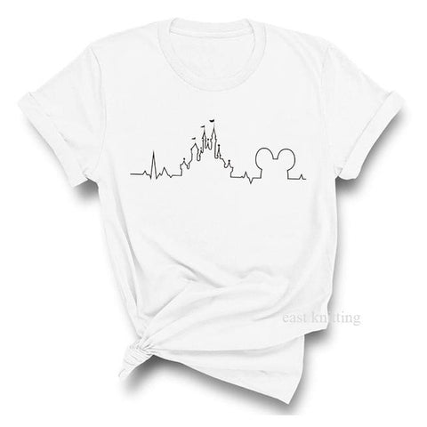 Image of T Shirt Women 2019 Plus Size Harajuku Tops Summer Tops Graphic Tees Women Mickey Mouse Heartbeat Kawaii T-shirt S-XXL