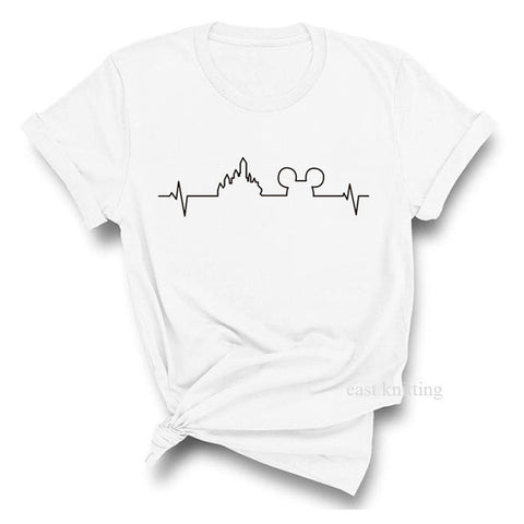 Image of T Shirt Women 2019 Plus Size Harajuku Tops Summer Tops Graphic Tees Women Mickey Mouse Heartbeat Kawaii T-shirt S-XXL