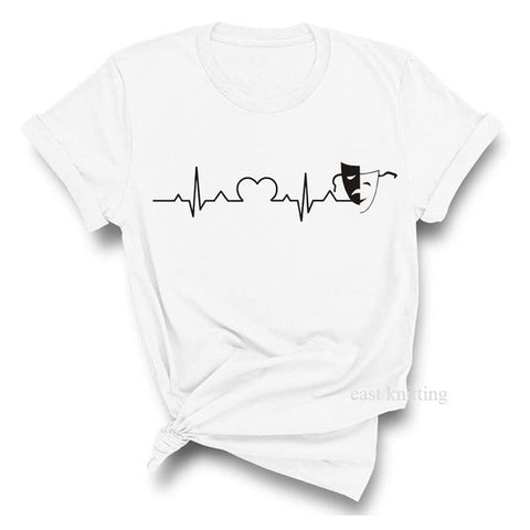 Image of T Shirt Women 2019 Plus Size Harajuku Tops Summer Tops Graphic Tees Women Mickey Mouse Heartbeat Kawaii T-shirt S-XXL