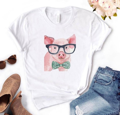 Image of leopard bandana pig bow sunflower floral Print Women tshirt Cotton Casual Funny t shirt Gift 90s Lady Yong Girl Drop Ship S-892