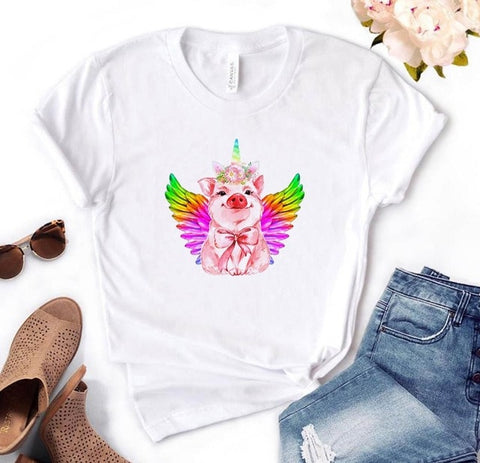 Image of leopard bandana pig bow sunflower floral Print Women tshirt Cotton Casual Funny t shirt Gift 90s Lady Yong Girl Drop Ship S-892